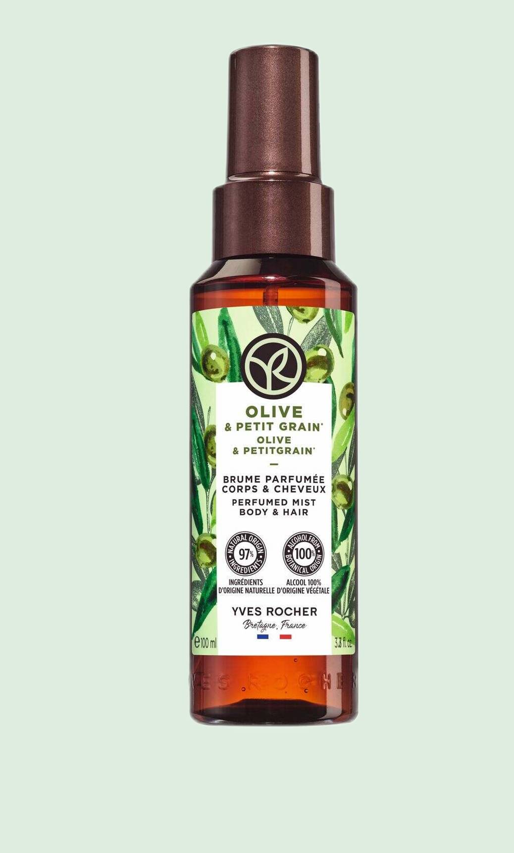Spray parfumat pentru corp și păr Măsline & Petit Grain 100ml
